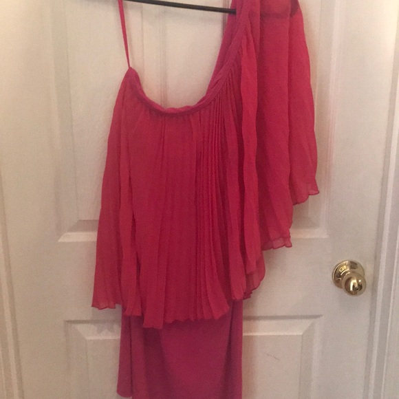 Pink one shoulder dress size large - Picture 2 of 2